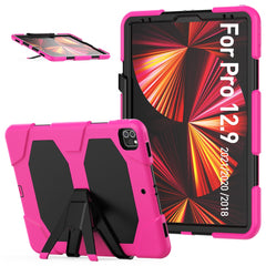 For iPad Pro 12.9 (2022) / (2021) / (2020) / (2018) Protective Case Anti-Fall PC + Silicone Case Scratch-Proof Kickstand Tablet Cover