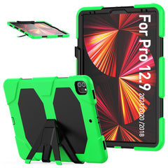 For iPad Pro 12.9 (2022) / (2021) / (2020) / (2018) Protective Case Anti-Fall PC + Silicone Case Scratch-Proof Kickstand Tablet Cover