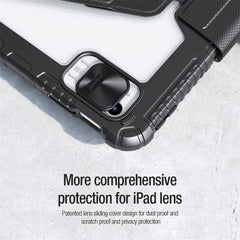 NILLKIN Bumper Leather Case Pro für iPad (2025) / 10.9 (2022) Abnehmbare Tablet-Hülle aus PU-Leder mit Standfunktion 