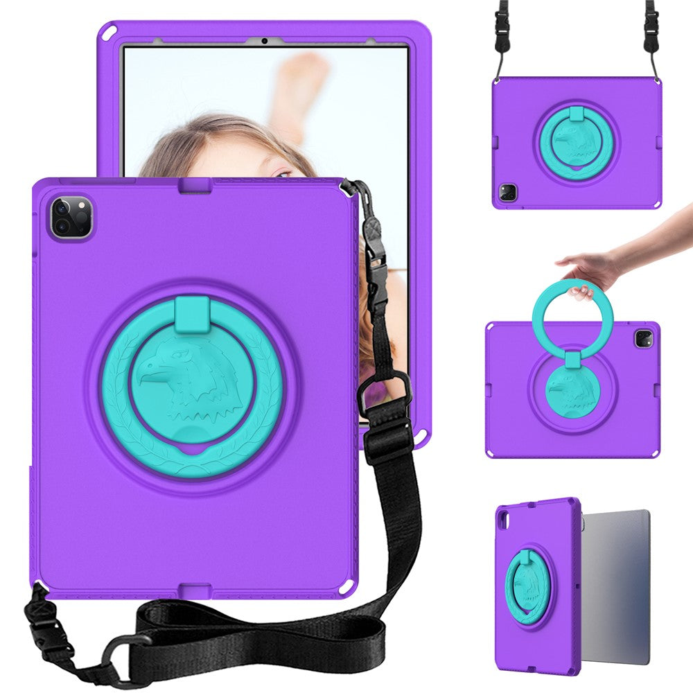 For iPad Pro Pro 13 (2024) / Air 13 (2025) / (2024) / 12.9 (2022) / (2021) / (2020) / (2018) EVA Case with Shoulder Strap, Screen Film