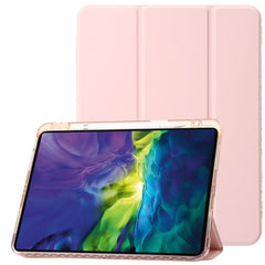 For iPad Pro 12.9-inch (2018) / (2020) / (2021) / (2022) Trifold Stand Tablet Case PU Leather + Clear Acrylic Shell