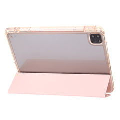 For iPad Pro 12.9-inch (2018) / (2020) / (2021) / (2022) Trifold Stand Tablet Case PU Leather + Clear Acrylic Shell