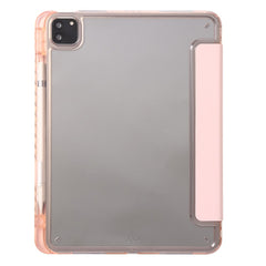 For iPad Pro 12.9-inch (2018) / (2020) / (2021) / (2022) Trifold Stand Tablet Case PU Leather + Clear Acrylic Shell