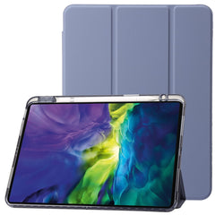 For iPad Pro 12.9-inch (2018) / (2020) / (2021) / (2022) Trifold Stand Tablet Case PU Leather + Clear Acrylic Shell
