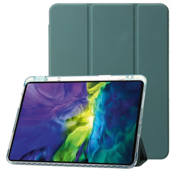 For iPad Pro 12.9-inch (2018) / (2020) / (2021) / (2022) Trifold Stand Tablet Case PU Leather + Clear Acrylic Shell