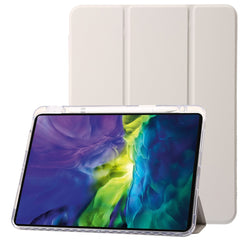 For iPad Pro 12.9-inch (2018) / (2020) / (2021) / (2022) Trifold Stand Tablet Case PU Leather + Clear Acrylic Shell