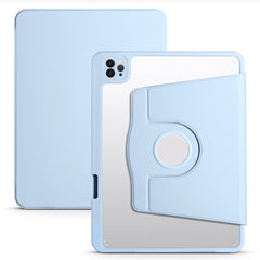 For iPad Pro 12.9-inch (2018) / (2020) / (2021) / (2022) PU Leather Cover Rotary Kickstand Acrylic Tablet Case with Pen Holder