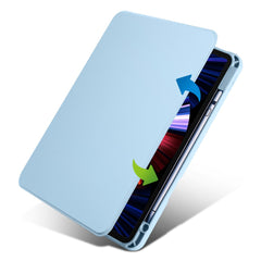 For iPad Pro 12.9-inch (2018) / (2020) / (2021) / (2022) PU Leather Cover Rotary Kickstand Acrylic Tablet Case with Pen Holder