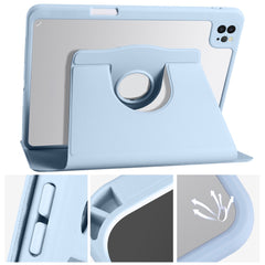 For iPad Pro 12.9-inch (2018) / (2020) / (2021) / (2022) PU Leather Cover Rotary Kickstand Acrylic Tablet Case with Pen Holder