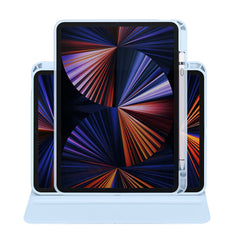 For iPad Pro 12.9-inch (2018) / (2020) / (2021) / (2022) PU Leather Cover Rotary Kickstand Acrylic Tablet Case with Pen Holder