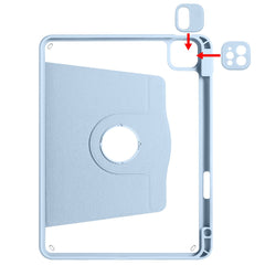 For iPad Pro 12.9-inch (2018) / (2020) / (2021) / (2022) PU Leather Cover Rotary Kickstand Acrylic Tablet Case with Pen Holder