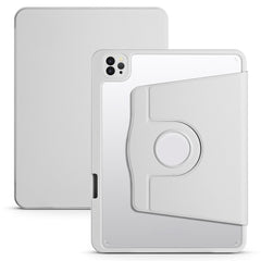 For iPad Pro 12.9-inch (2018) / (2020) / (2021) / (2022) PU Leather Cover Rotary Kickstand Acrylic Tablet Case with Pen Holder