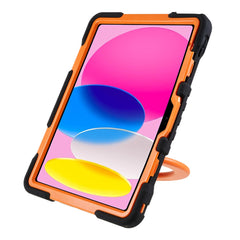 Étui PEPKOO pour tablette iPad (2025) / 10.9 (2022) avec rotation à 360 degrés et béquille en silicone + PC + ABS 