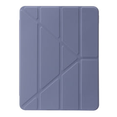 For iPad Pro 12.9 (2022) / (2021) / (2020) / (2018) Origami Tri-fold Stand Case PU Leather Transparent Acrylic Tablet Cover