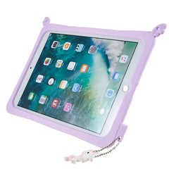 For iPad Pro 10.5-inch (2017) / Air 10.5 inch (2019) Silicone+PC Tablet Cover Cute Decor Kickstand Case with Strap