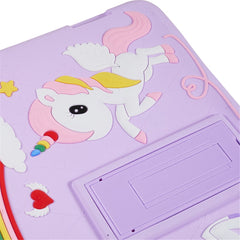 Cute Decor Tablet Shell for iPad (2025) / 10.9 (2022) Silicone+PC Tablet Cover Kickstand Case with Strap