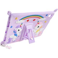 Cute Decor Tablet Shell for iPad (2025) / 10.9 (2022) Silicone+PC Tablet Cover Kickstand Case with Strap