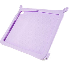 Cute Decor Tablet Shell for iPad (2025) / 10.9 (2022) Silicone+PC Tablet Cover Kickstand Case with Strap