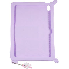 Cute Decor Tablet Shell for iPad (2025) / 10.9 (2022) Silicone+PC Tablet Cover Kickstand Case with Strap