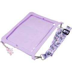 For iPad Air (2013) / Air 2 / iPad 9.7-inch (2017) / (2018) Cute Decor Shockproof Silicone+PC Tablet Cover Kickstand Case with Strap