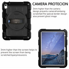 For iPad (2025) / 10.9 (2022) TPU+PC Tablet Case Rotating Hand Strap Kickstand Cover with Shoulder Strap
