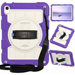 For iPad (2025) / 10.9 (2022) TPU+PC Tablet Case Rotating Hand Strap Kickstand Cover with Shoulder Strap
