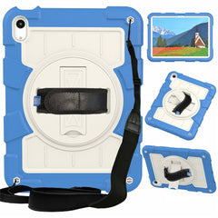 For iPad (2025) / 10.9 (2022) TPU+PC Tablet Case Rotating Hand Strap Kickstand Cover with Shoulder Strap