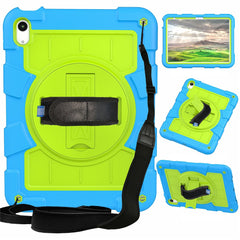 For iPad (2025) / 10.9 (2022) TPU+PC Tablet Case Rotating Hand Strap Kickstand Cover with Shoulder Strap