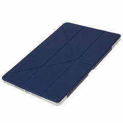 MUTURAL Tablet Case for iPad 10.2 (2021) / (2020) / (2019) , PU Leather Transparent Back Origami Stand Cover with Detachable Pencil Holder