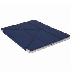 MUTURAL Tablet Case for iPad 10.2 (2021) / (2020) / (2019) , PU Leather Transparent Back Origami Stand Cover with Detachable Pencil Holder