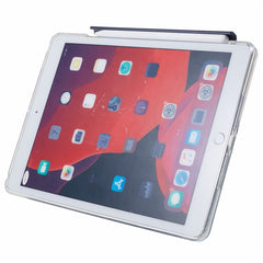 MUTURAL Tablet Case for iPad 10.2 (2021) / (2020) / (2019) , PU Leather Transparent Back Origami Stand Cover with Detachable Pencil Holder