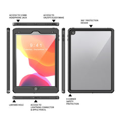 FS IP68 Waterproof Case for iPad 10.2 (2021) / (2020) / (2019) , Full Body Anti-Scratch Protective Tablet Cover with Screen Protector