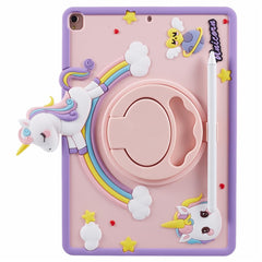 For iPad 10.2 (2021) / (2020) / (2019) / Air 10.5 inch (2019) / Pro 10.5-inch (2017) Case Cartoon Horse Rotary Kickstand Cover
