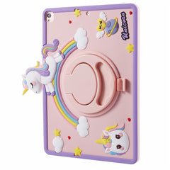 For iPad 10.2 (2021) / (2020) / (2019) / Air 10.5 inch (2019) / Pro 10.5-inch (2017) Case Cartoon Horse Rotary Kickstand Cover