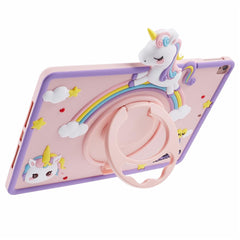 For iPad 10.2 (2021) / (2020) / (2019) / Air 10.5 inch (2019) / Pro 10.5-inch (2017) Case Cartoon Horse Rotary Kickstand Cover