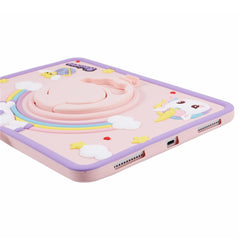 For iPad (2025) / 10.9 (2022) Case Cartoon Horse Design Kickstand PC + Silicone Tablet Cover