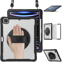 Für iPad Air 13 (2025) / (2024) / Pro 12.9 (2018) / (2020) / (2021) / (2022) Hülle Kickstand Tablet Cover mit Gurt 