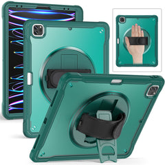 For iPad Air 13 (2025) / (2024) / Pro 12.9 (2018) / (2020) / (2021) / (2022) Case Kickstand PC+TPU Tablet Case with Hand Strap