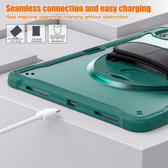 For iPad Air 13 (2025) / (2024) / Pro 12.9 (2018) / (2020) / (2021) / (2022) Case Kickstand PC+TPU Tablet Case with Hand Strap