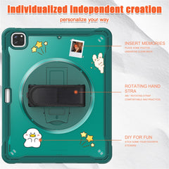 For iPad Air 13 (2025) / (2024) / Pro 12.9 (2018) / (2020) / (2021) / (2022) Case Kickstand PC+TPU Tablet Case with Hand Strap