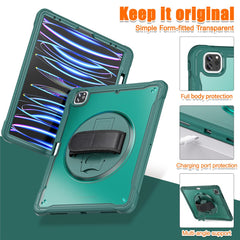 For iPad Air 13 (2025) / (2024) / Pro 12.9 (2018) / (2020) / (2021) / (2022) Case Kickstand PC+TPU Tablet Case with Hand Strap