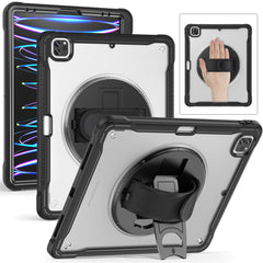 For iPad Air 13 (2025) / (2024) / Pro 12.9 (2018) / (2020) / (2021) / (2022) Case Kickstand PC+TPU Tablet Case with Hand Strap