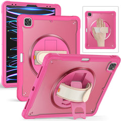 For iPad Air 13 (2025) / (2024) / Pro 12.9 (2018) / (2020) / (2021) / (2022) Case Kickstand PC+TPU Tablet Case with Hand Strap