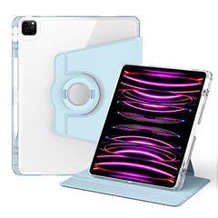 For iPad Pro 12.9 (2022) / (2021) / (2020) / (2018) Case Detachable Stand PU Leather+Acrylic Tablet Cover