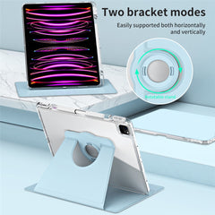 For iPad Pro 12.9 (2022) / (2021) / (2020) / (2018) Case Detachable Stand PU Leather+Acrylic Tablet Cover