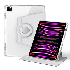 For iPad Pro 12.9 (2022) / (2021) / (2020) / (2018) Case Detachable Stand PU Leather+Acrylic Tablet Cover