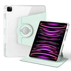 For iPad Pro 12.9 (2022) / (2021) / (2020) / (2018) Case Detachable Stand PU Leather+Acrylic Tablet Cover