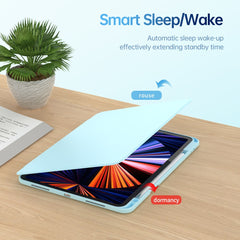 For iPad Pro 12.9 (2022) / (2021) / (2020) / (2018) Case PU Leather+Acrylic+TPU Tablet Cover with Lens Protection