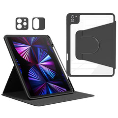 For iPad Pro 12.9 (2022) / (2021) / (2020) / (2018) Case PU Leather+Acrylic+TPU Tablet Cover with Lens Protection
