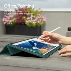 For iPad (2025) / 10.9 (2022) Tri-Fold Stand Tablet Case Leather+TPU Cover
